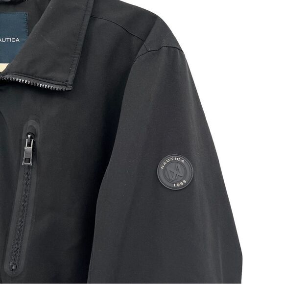 Nautica Black Soft Shell and Fleece Wind and Water Resistant Jacket Size M - Picture 3 of 10